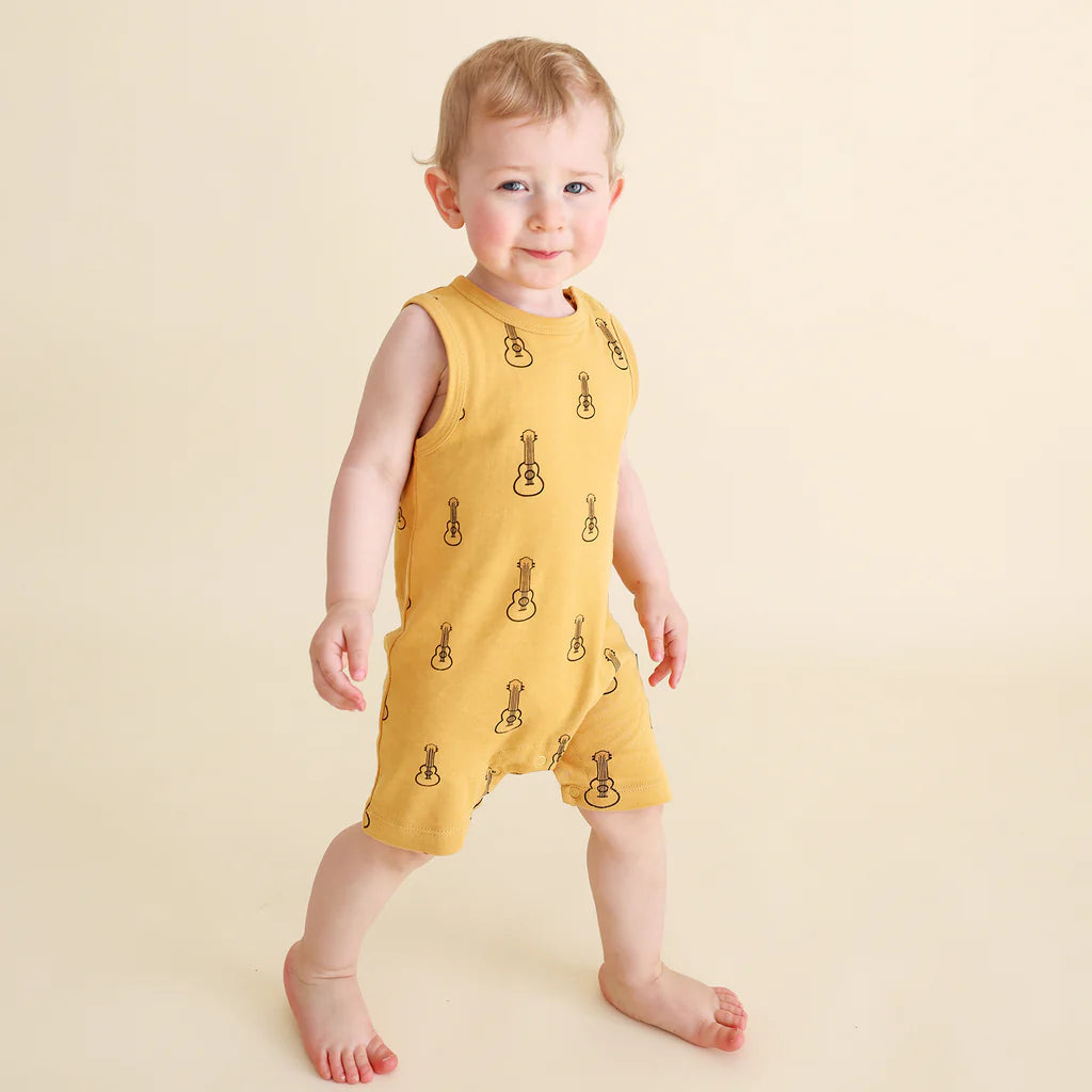Organic Tank Romper- Ukuleles