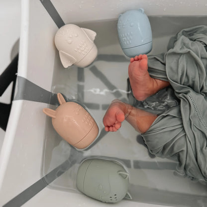 Silicone Woodland Animals Bath Toys- Pastel