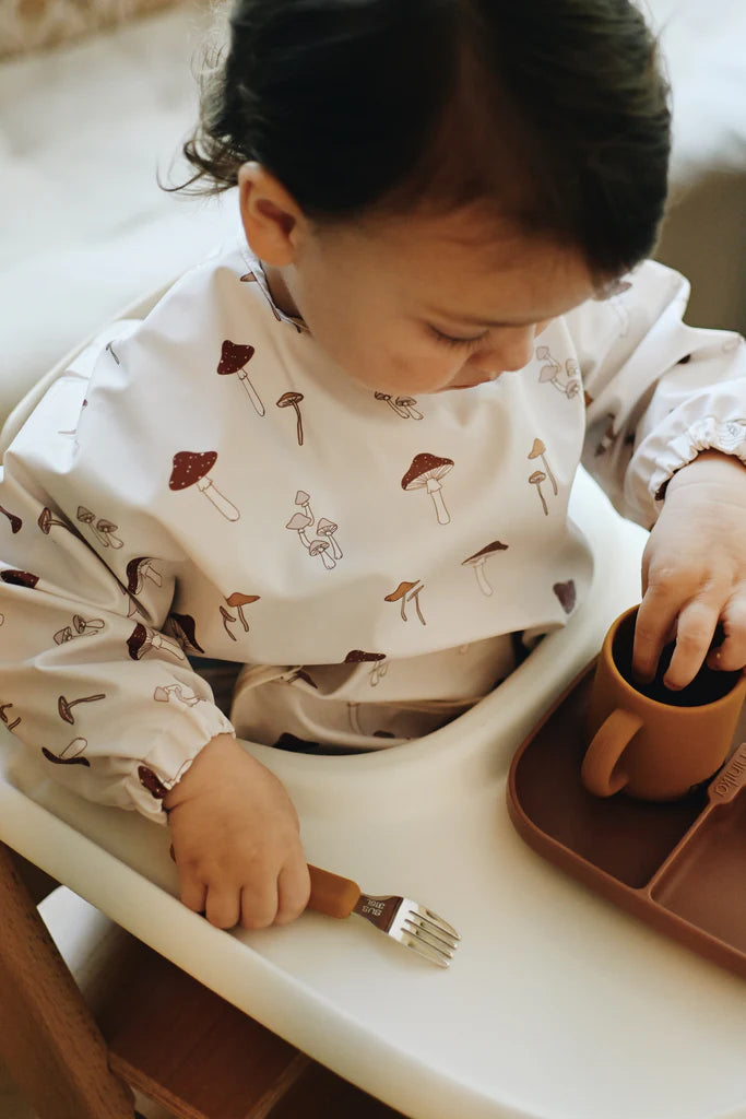 Long Sleeve Bib- Mushrooms