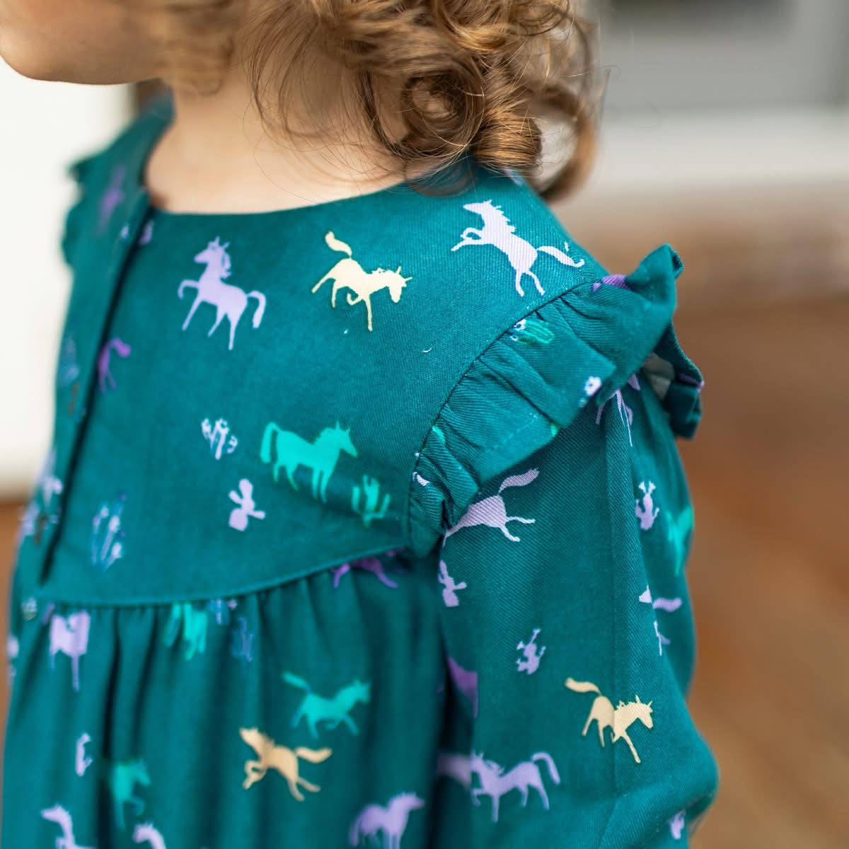 Dark Teal Flared Horse Dress