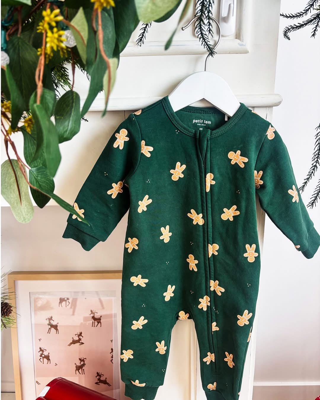 Gingerbread Dark Green Fleece Playsuit