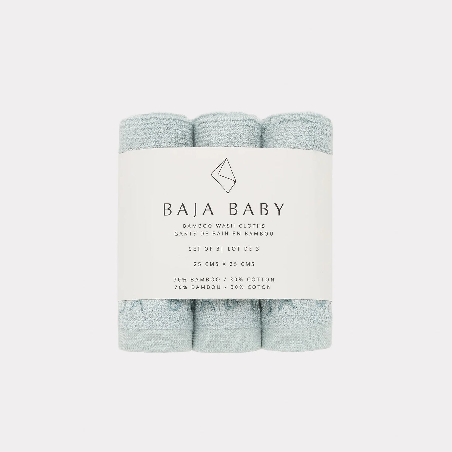 Bamboo & Cotton Washcloths 3pk.- Mist