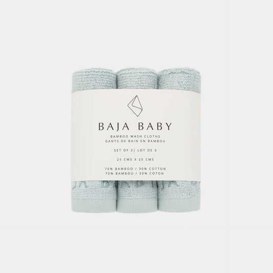Bamboo & Cotton Washcloths 3pk.- Mist
