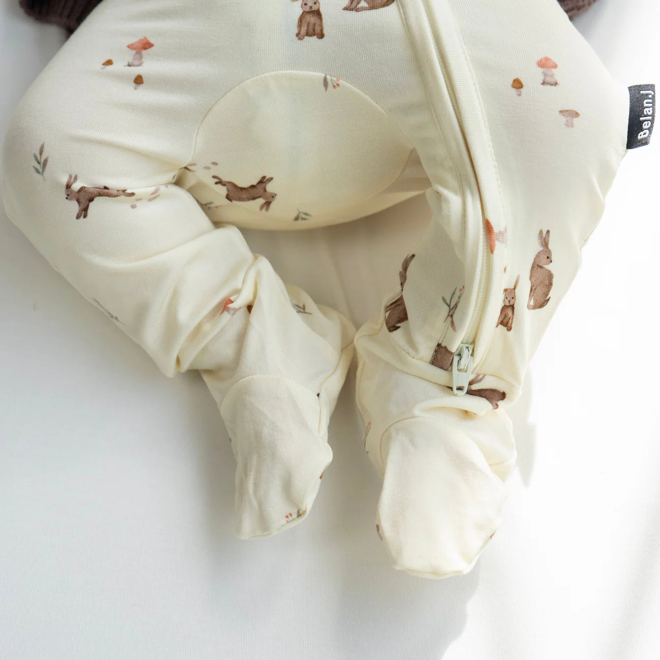 Bamboo Footed Zipper Sleeper- Bunnies