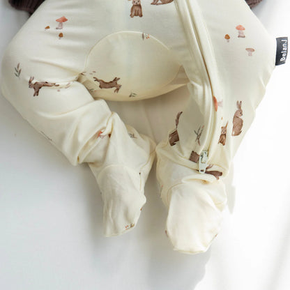 Bamboo Footed Zipper Sleeper- Bunnies