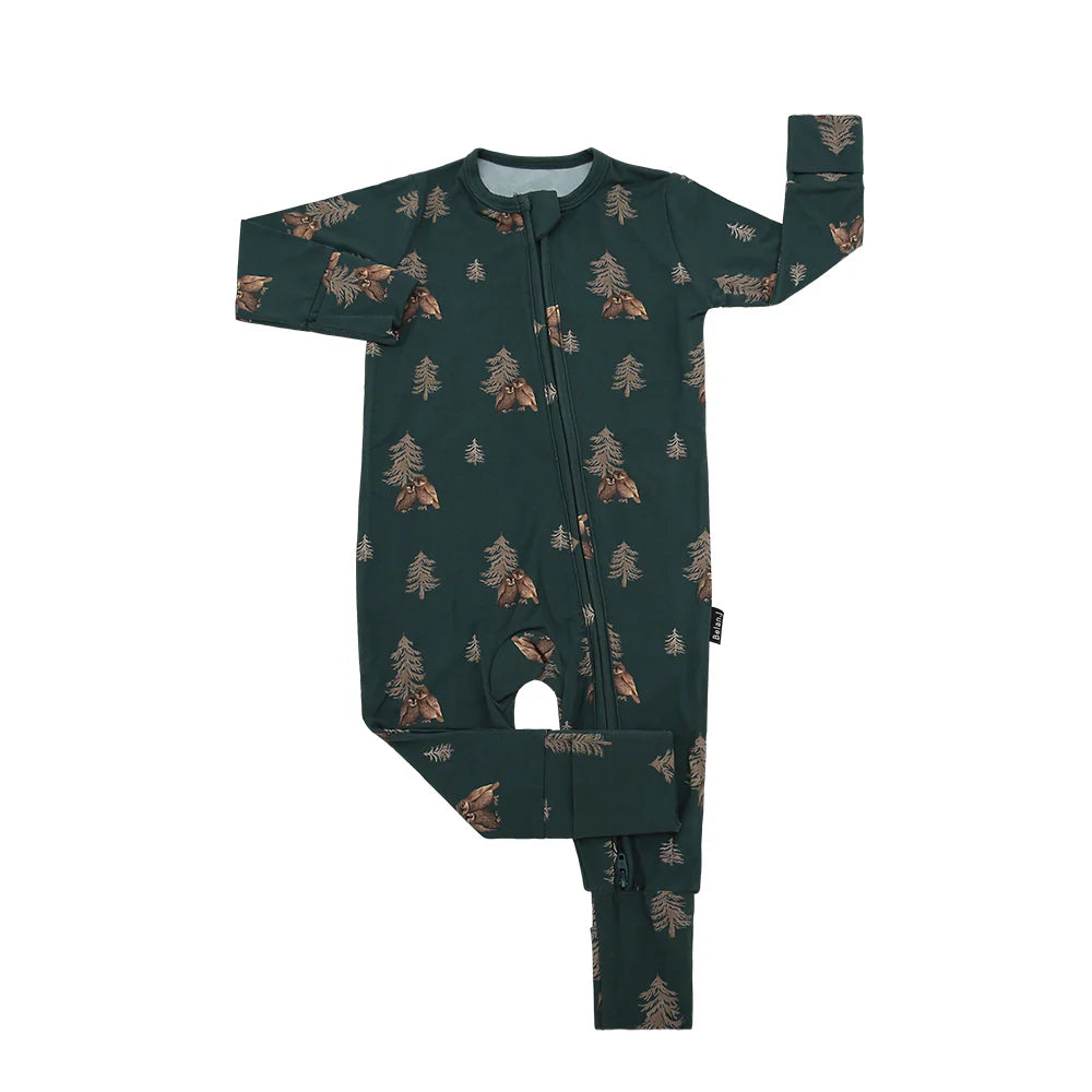 Bamboo Footless Zipper Sleeper- Owls