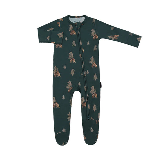 Bamboo Footed Zipper Sleeper- Owls