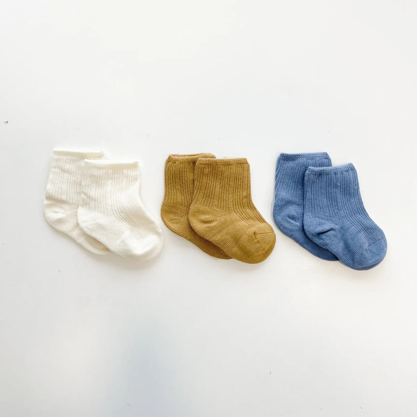 All Season Crew Socks 3pk.- White/Yellow/Blue