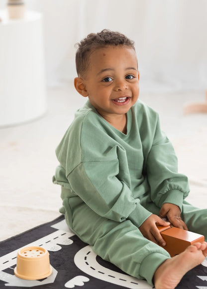 Organic Cotton Sweatshirt & Jogger Set- Eucalyptus