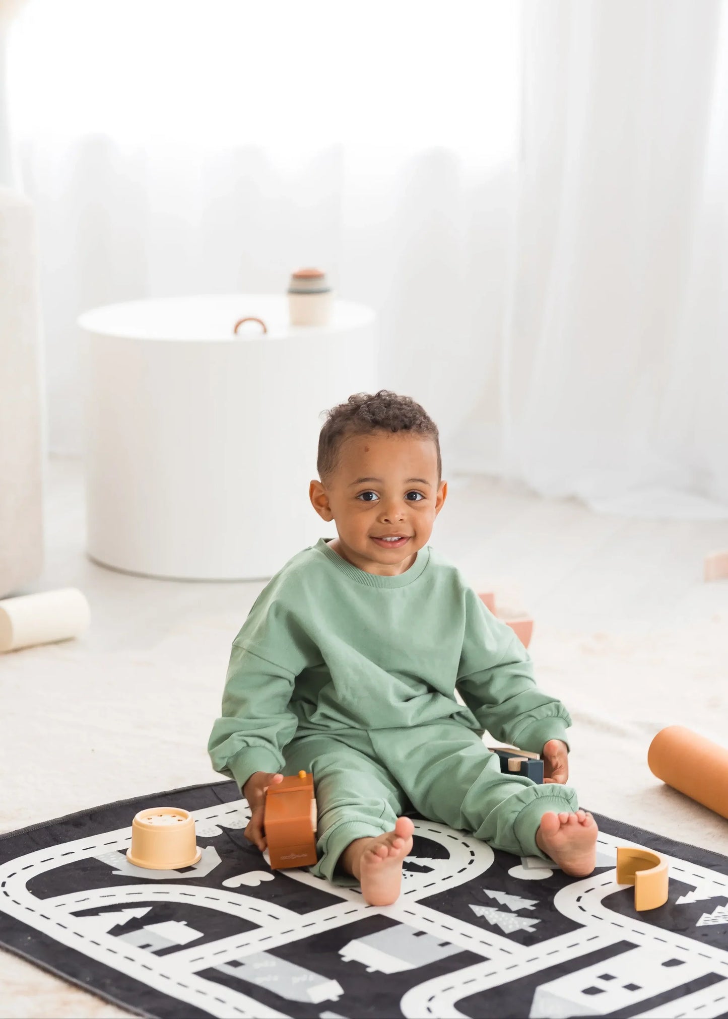 Organic Cotton Sweatshirt & Jogger Set- Eucalyptus