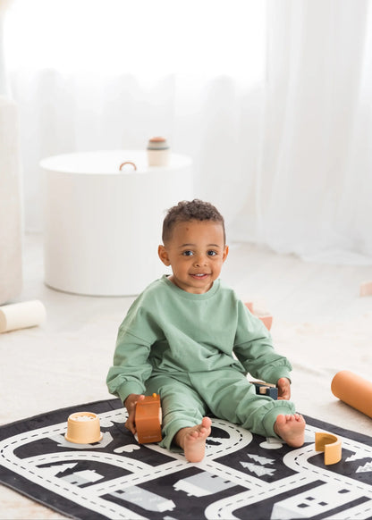 Organic Cotton Sweatshirt & Jogger Set- Eucalyptus