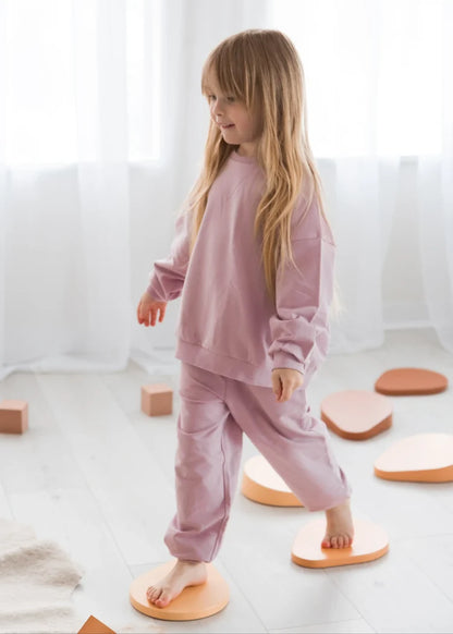 Organic Cotton Sweatshirt & Jogger Set- Pale Orchid