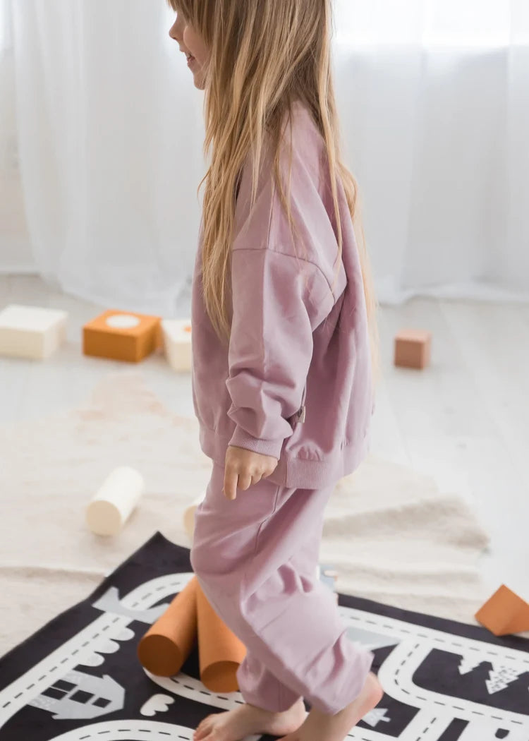 Organic Cotton Sweatshirt & Jogger Set- Pale Orchid