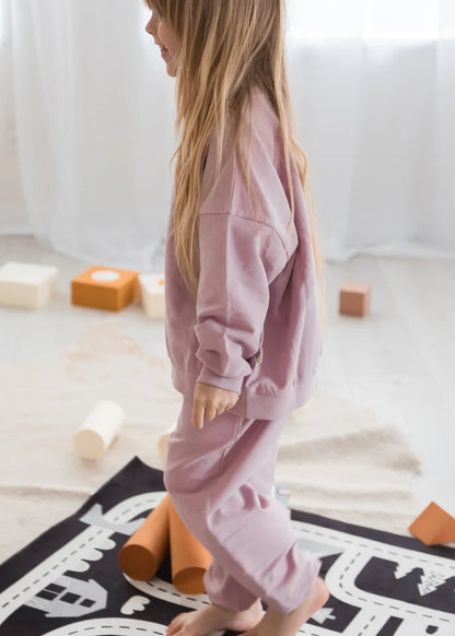 Organic Cotton Sweatshirt & Jogger Set- Pale Orchid