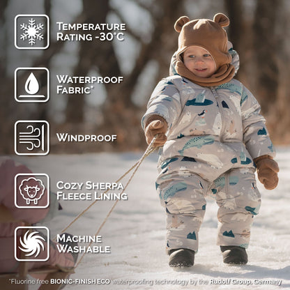 Toasty-Dry 1pc. Baby Snowsuit- Polar Pals
