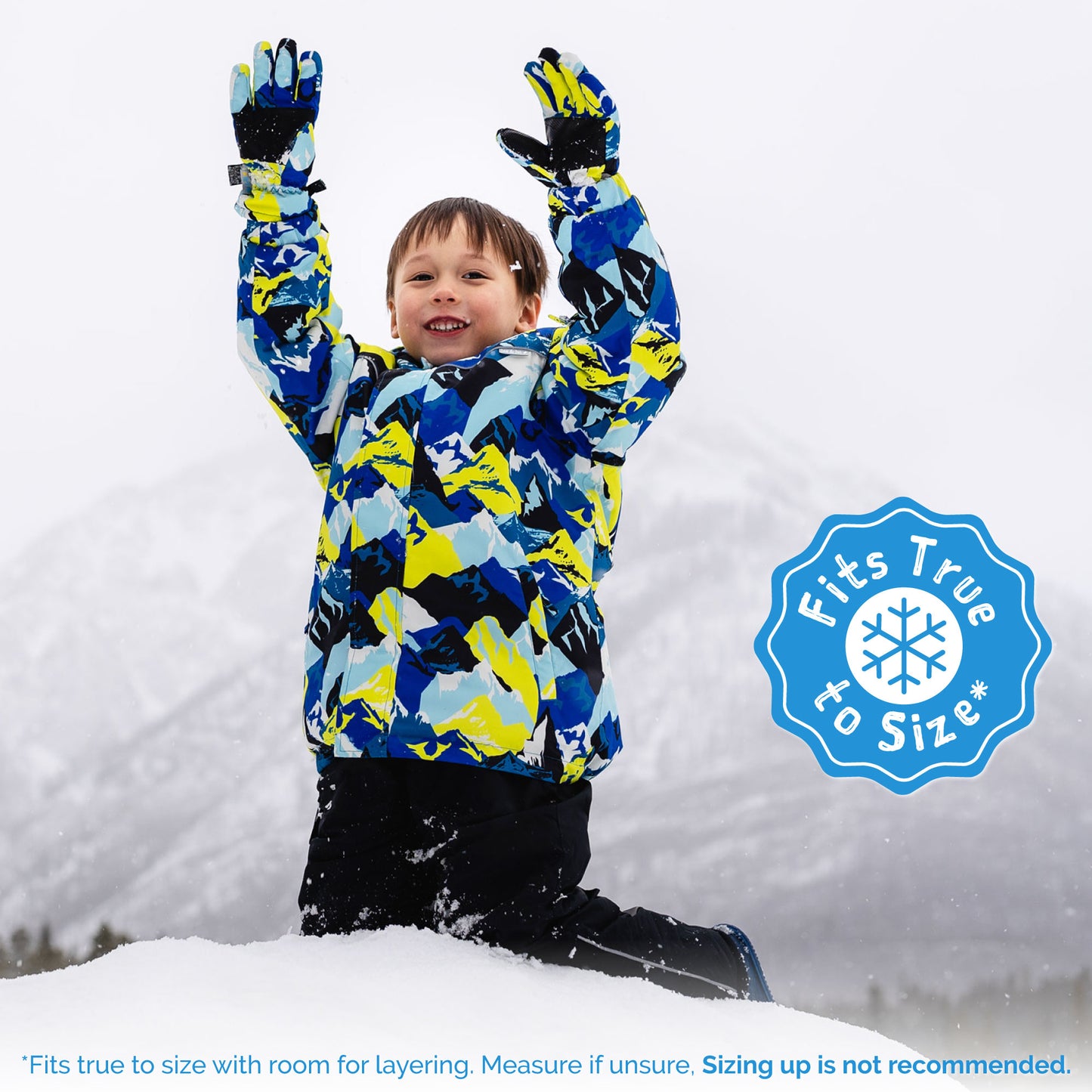 Kids Ski Jacket- Neon Peaks