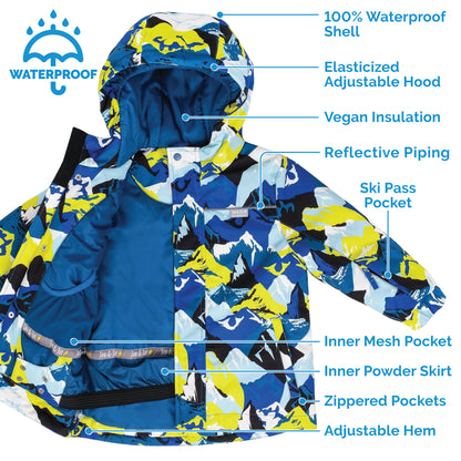Kids Ski Jacket- Neon Peaks