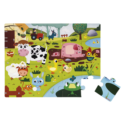 20pc. Touch-and-Feel Puzzle- Farm