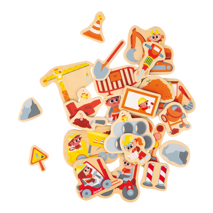 Wooden Construction Magnet Set