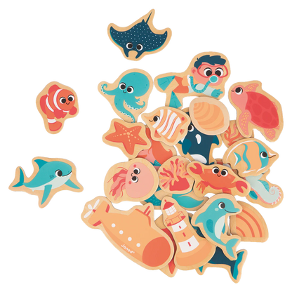Wooden Sea Life Magnet Set