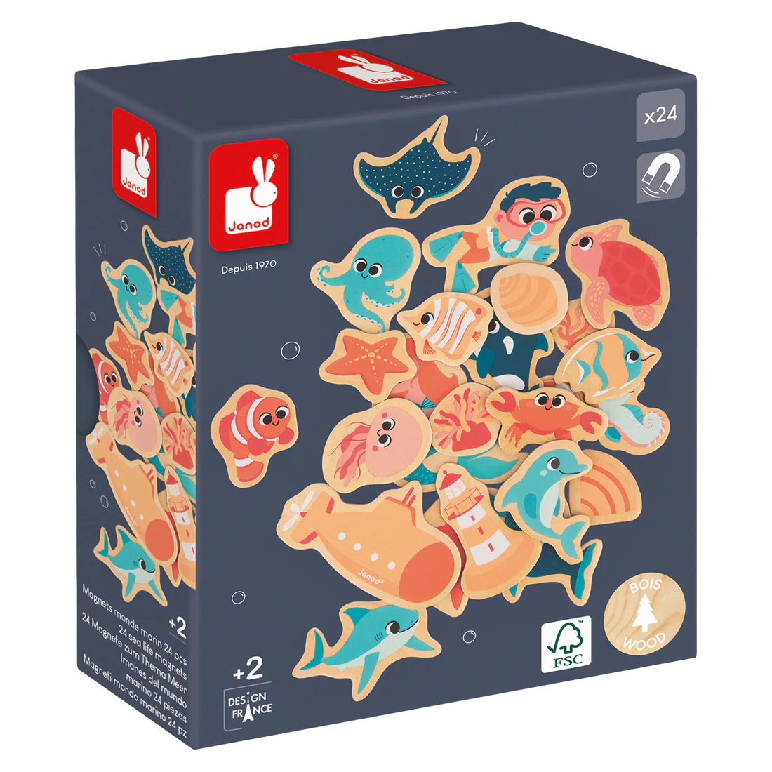 Wooden Sea Life Magnet Set