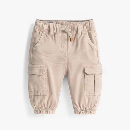 Beige Cargo Baby Pants
