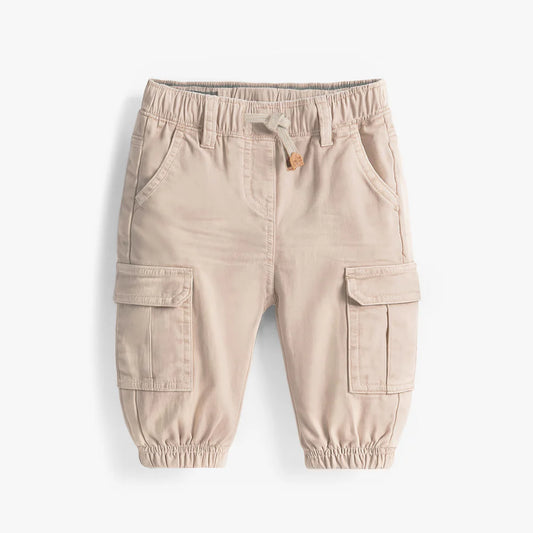 Beige Cargo Baby Pants