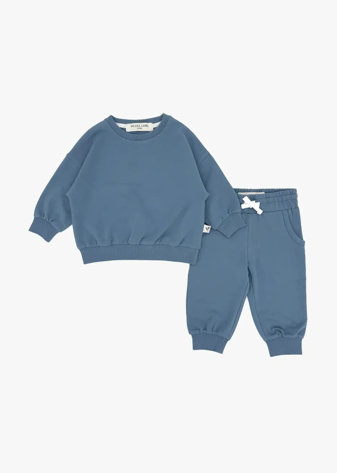 Organic Cotton Sweatshirt & Jogger Set- Nordic Blue