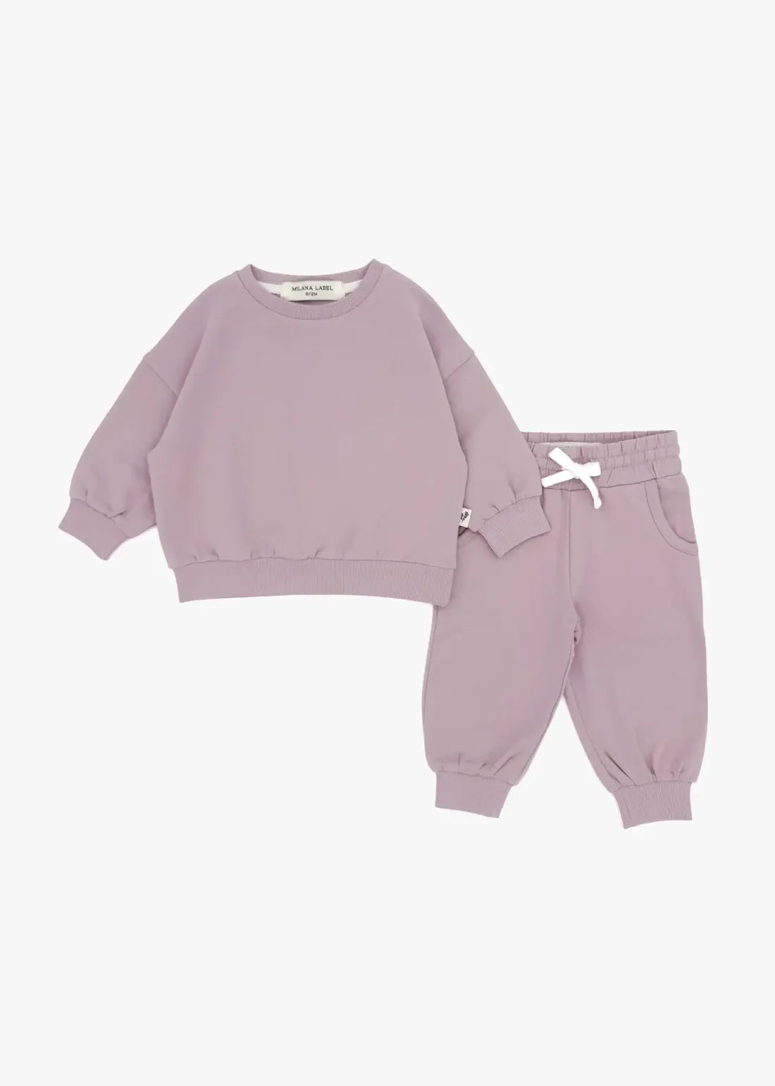 Organic Cotton Sweatshirt & Jogger Set- Pale Orchid