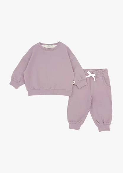 Organic Cotton Sweatshirt & Jogger Set- Pale Orchid