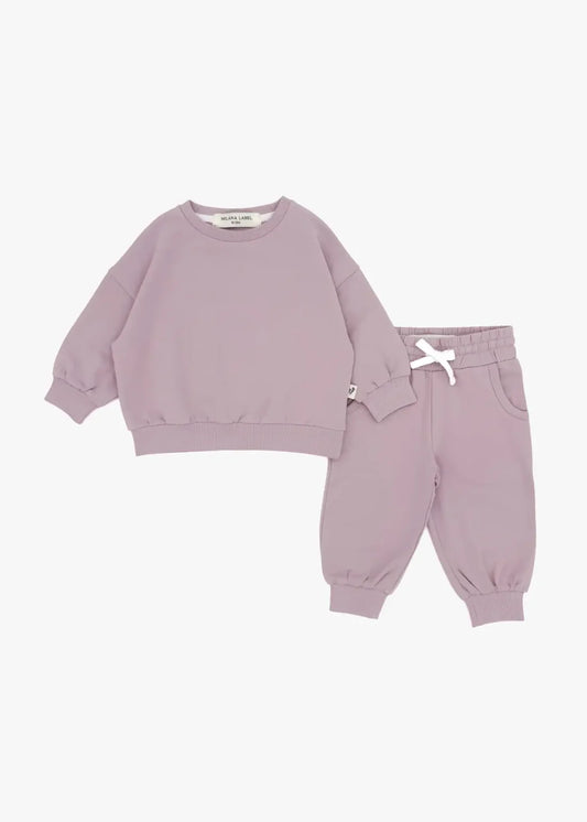 Organic Cotton Sweatshirt & Jogger Set- Pale Orchid
