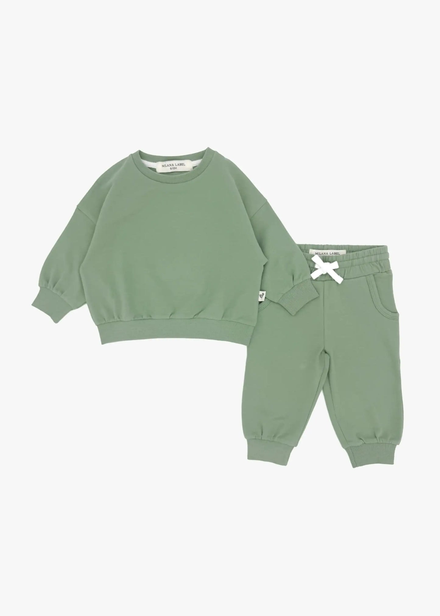 Organic Cotton Sweatshirt & Jogger Set- Eucalyptus