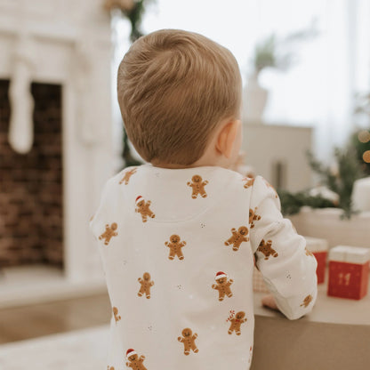 Merry Gingerbread Creme Fleece Playsuit