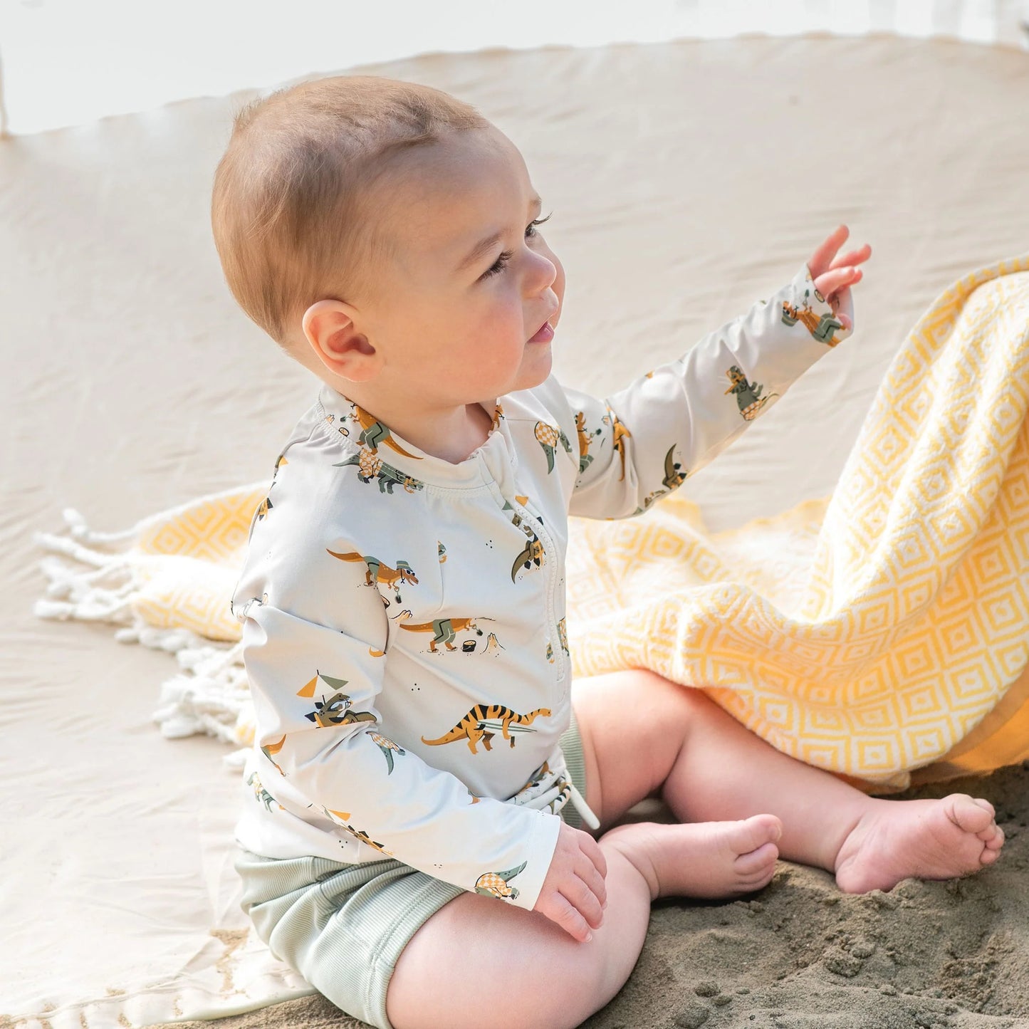 Beach Dinos Baby Rashguard Set