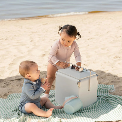 Dusty Blue Long Sleeve Shortie Baby Swimsuit