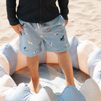 Surfing Dogs Kids Swim Trunks