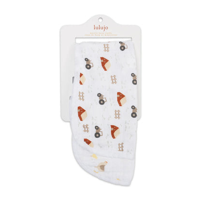 Cotton Muslin Burp Cloth 2pk.- Barnyard, Hens, and Chicks