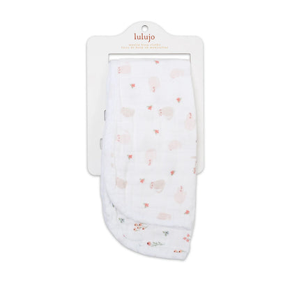 Cotton Muslin Burp Cloth 2pk.- Kitties and Flowers