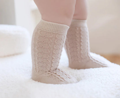 Textured Cotton Crew Socks 3pk.- Pink/Cream/Oat