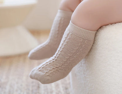 Textured Cotton Crew Socks 3pk.- Pink/Cream/Oat