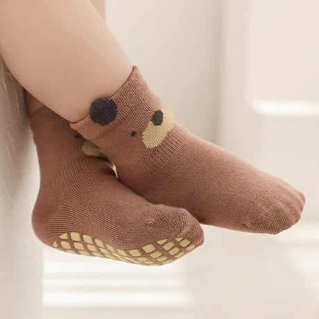 Cozy Non-Slip Socks 2pk- Zebra/Bear