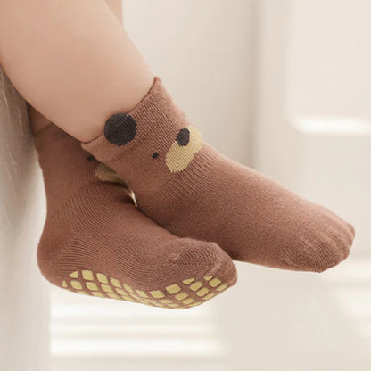 Cozy Non-Slip Socks 2pk- Zebra/Bear