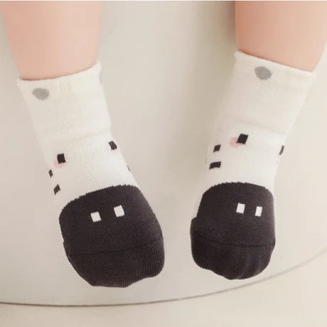 Cozy Non-Slip Socks 2pk- Zebra/Bear