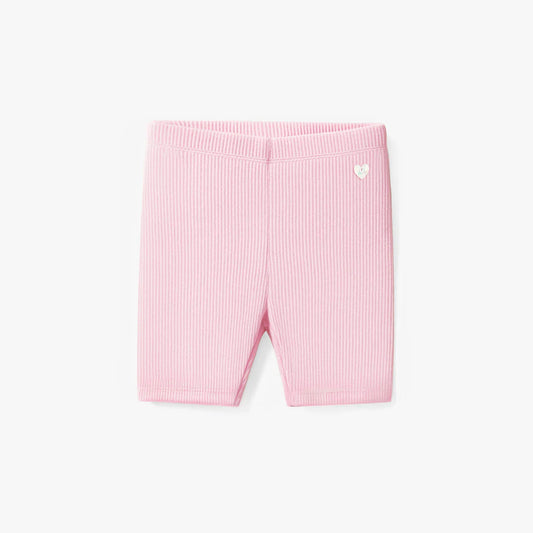 Light Pink Ribbed Bike Shorts