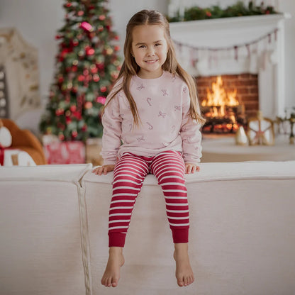 Candy Cane Dreams Rose Fleece Sweatshirt