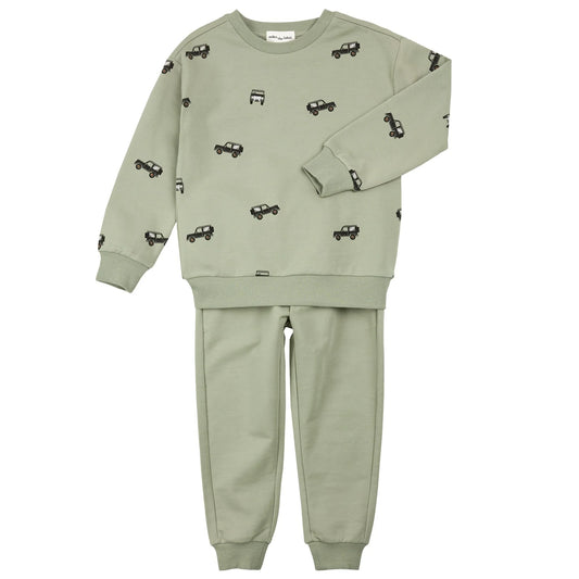 Off-Roading Print on Sage Baby Set