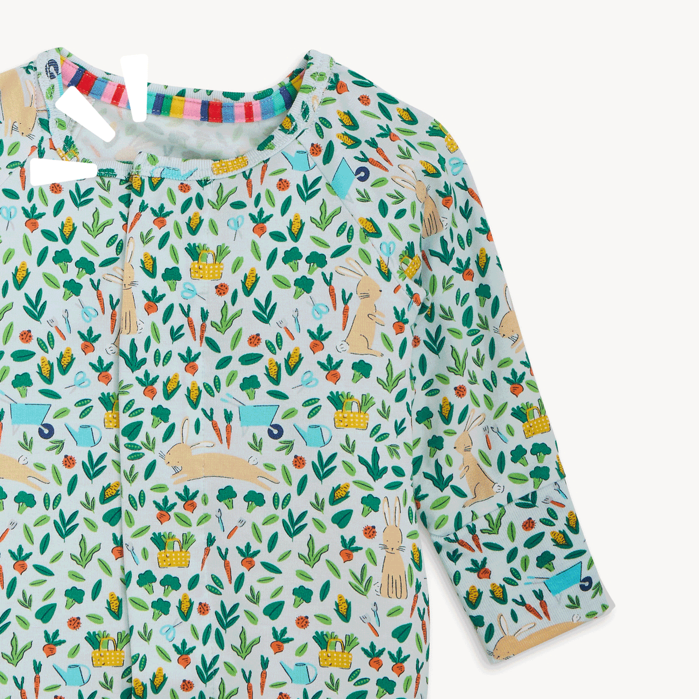 Magnetic Modal Footie- Bunny Garden