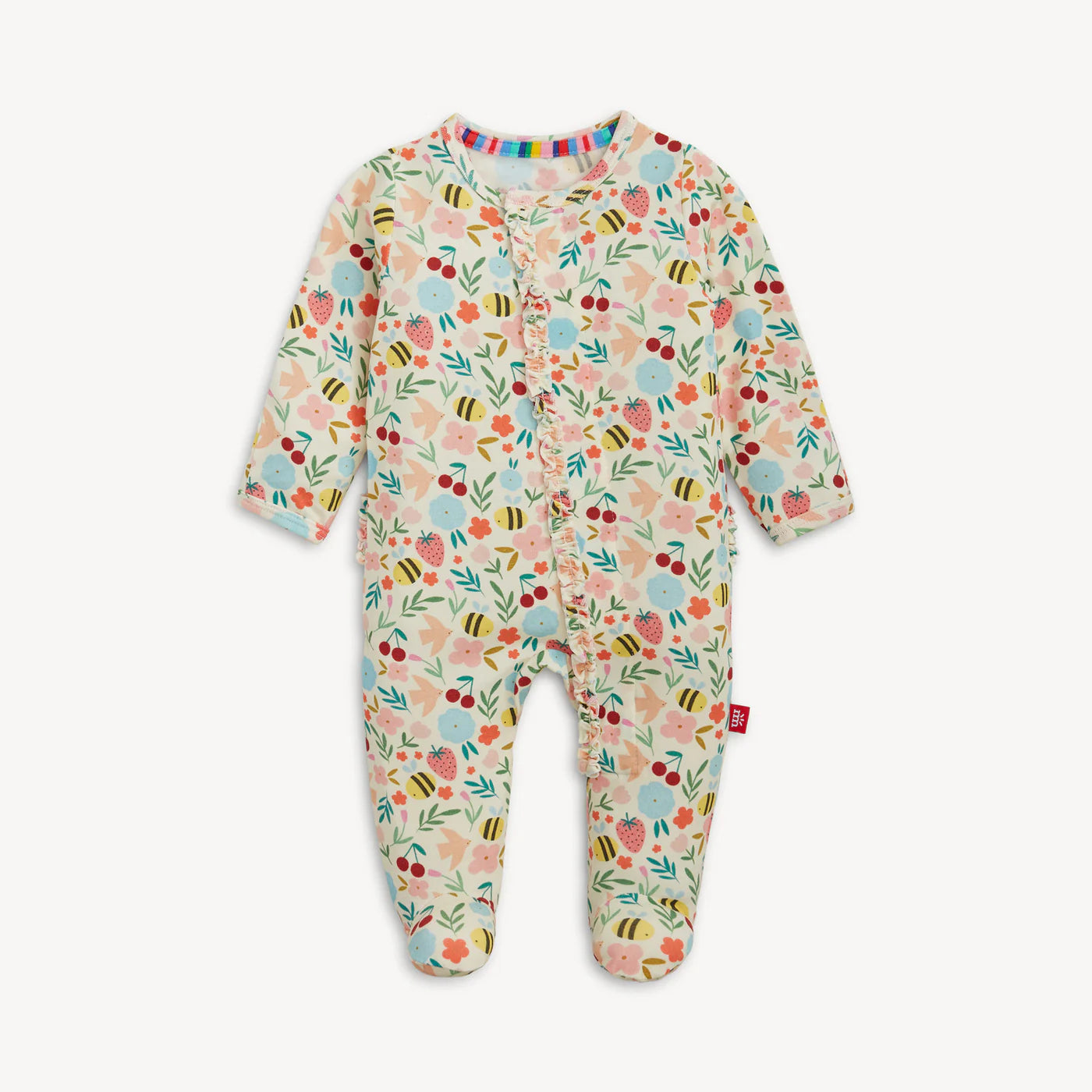 Magnetic Modal Ruffle Footie- Honey Blossom