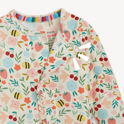 Magnetic Modal Ruffle Footie- Honey Blossom