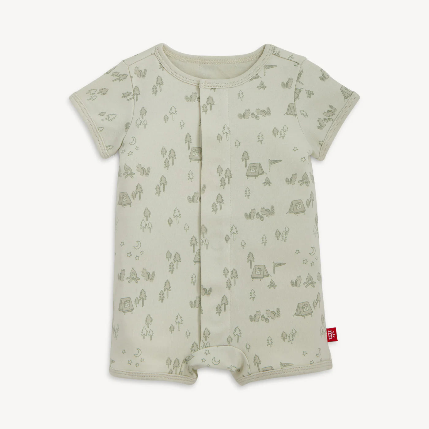 Magnetic Organic Cotton Shortie Romper- Base Camp Buddies